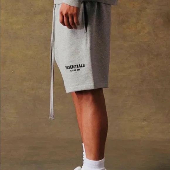 NWT [Fear of God] Essentials Dark Oatmeal Gray Casual Sweat Shorts Men's L - Picture 3 of 13